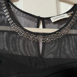 Calvin Klein sleeveless bandage dress with embellished neckline